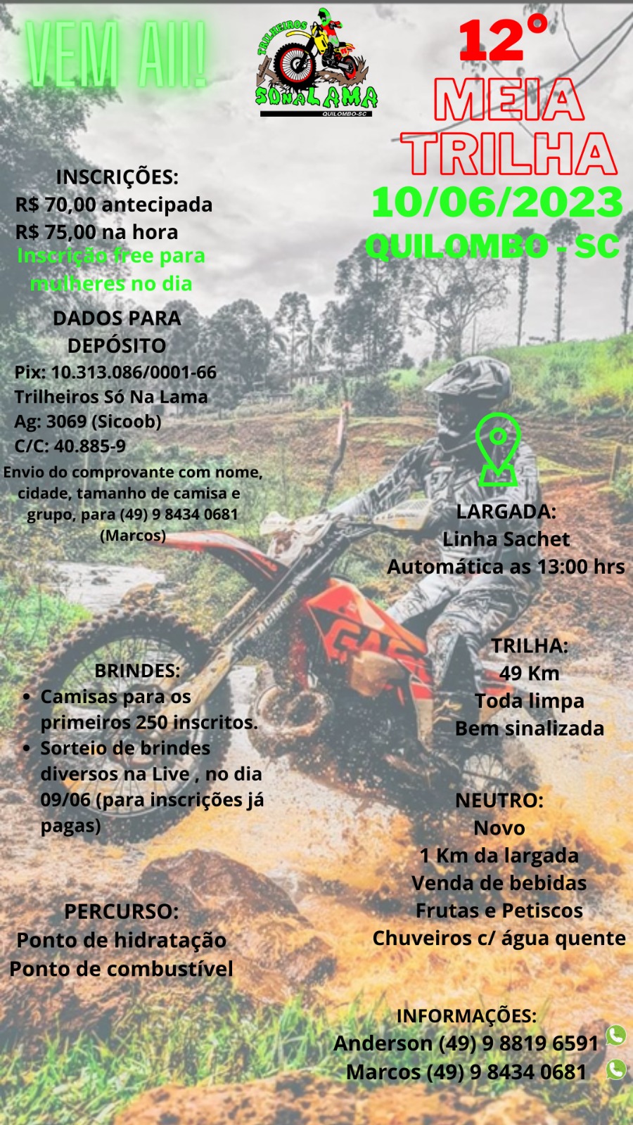 Meia Trilha S Nalama Agenda Off Road