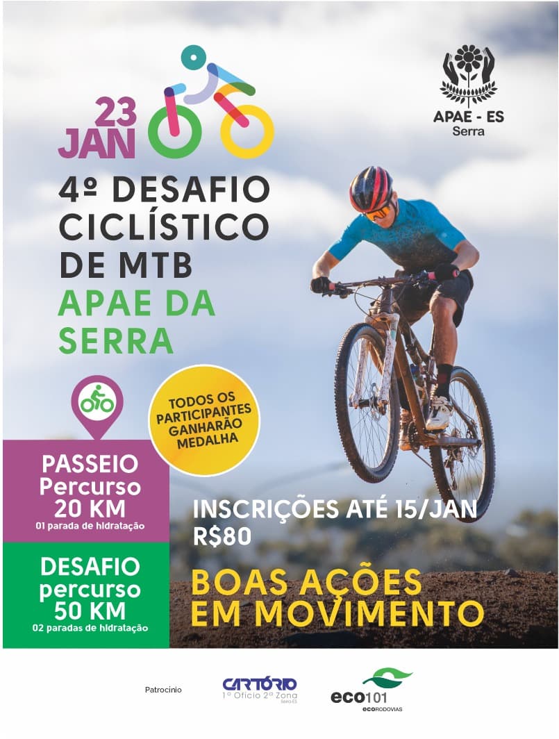 Imagem da etapa 4º Desafio Ciclístico de MTB APAE Serra