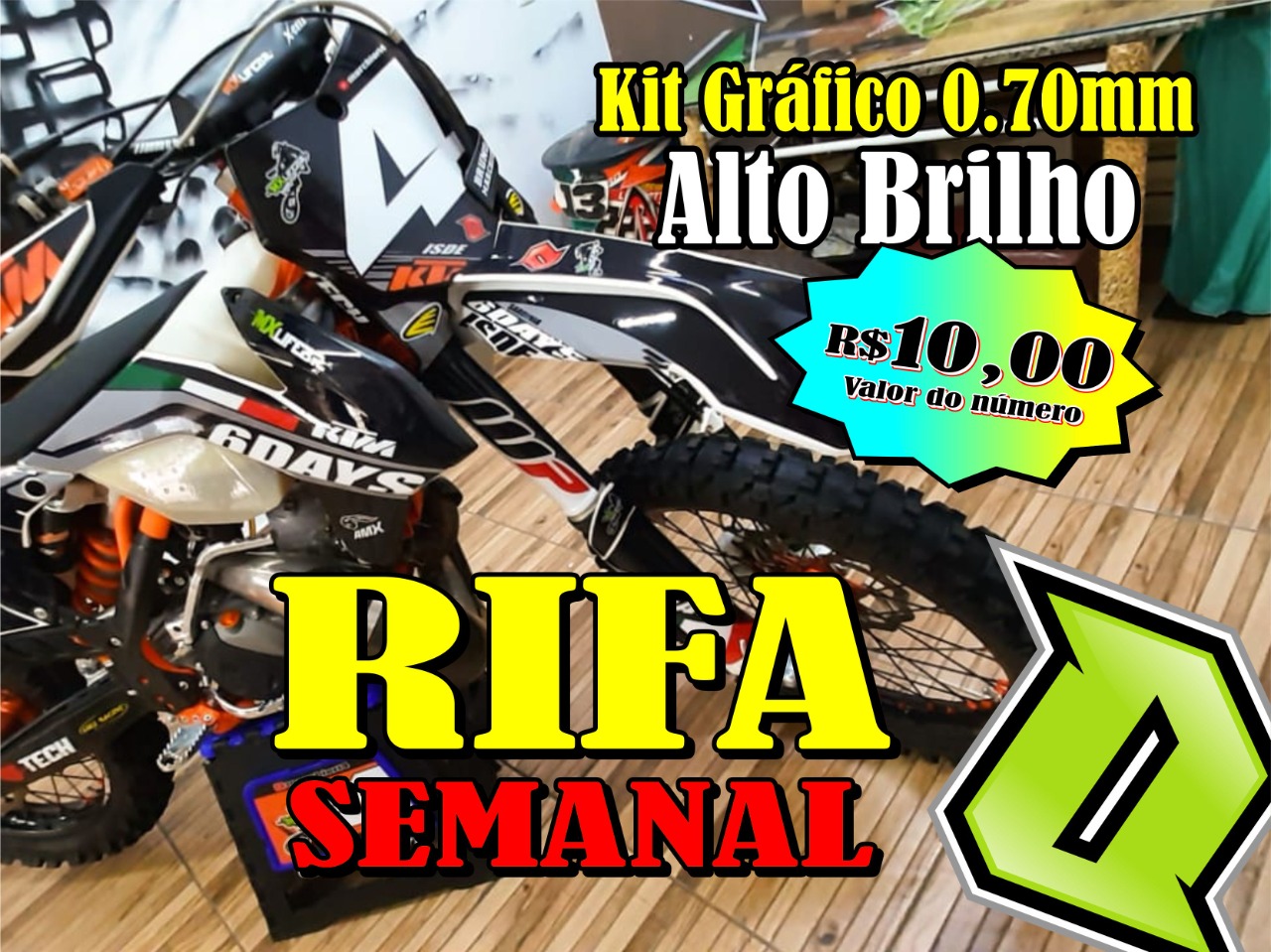 Motographic Kit Gráfico 0.70mm Alto Brilho para Motos Off-Road - Agenda Off Road